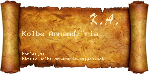 Kolbe Annamária névjegykártya
